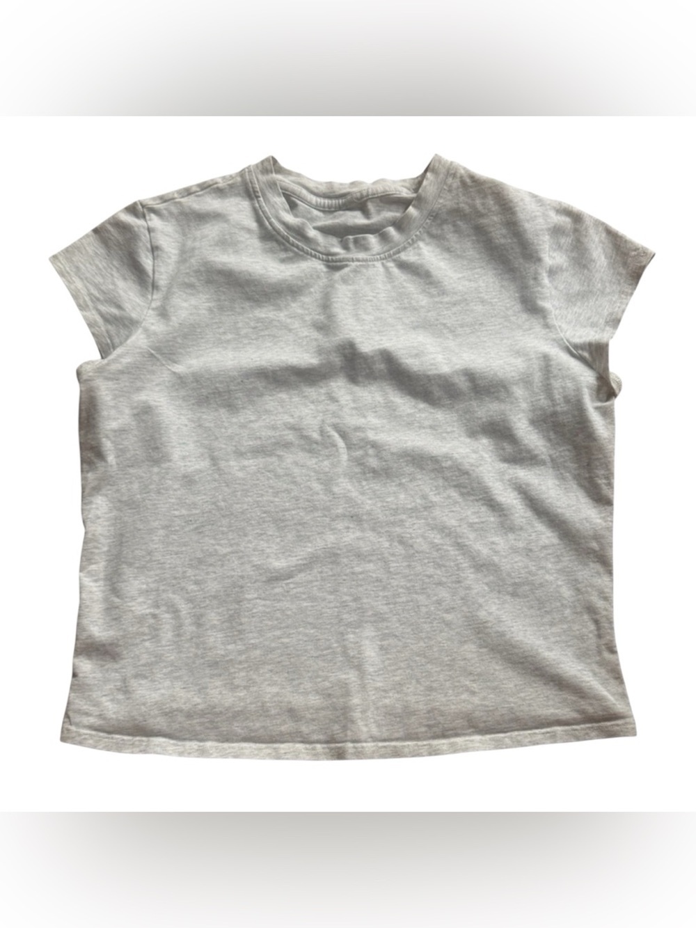 Lululemon Gray Short Sleeve Tee Size 6 Athletic Yoga Workout Top Minimalist